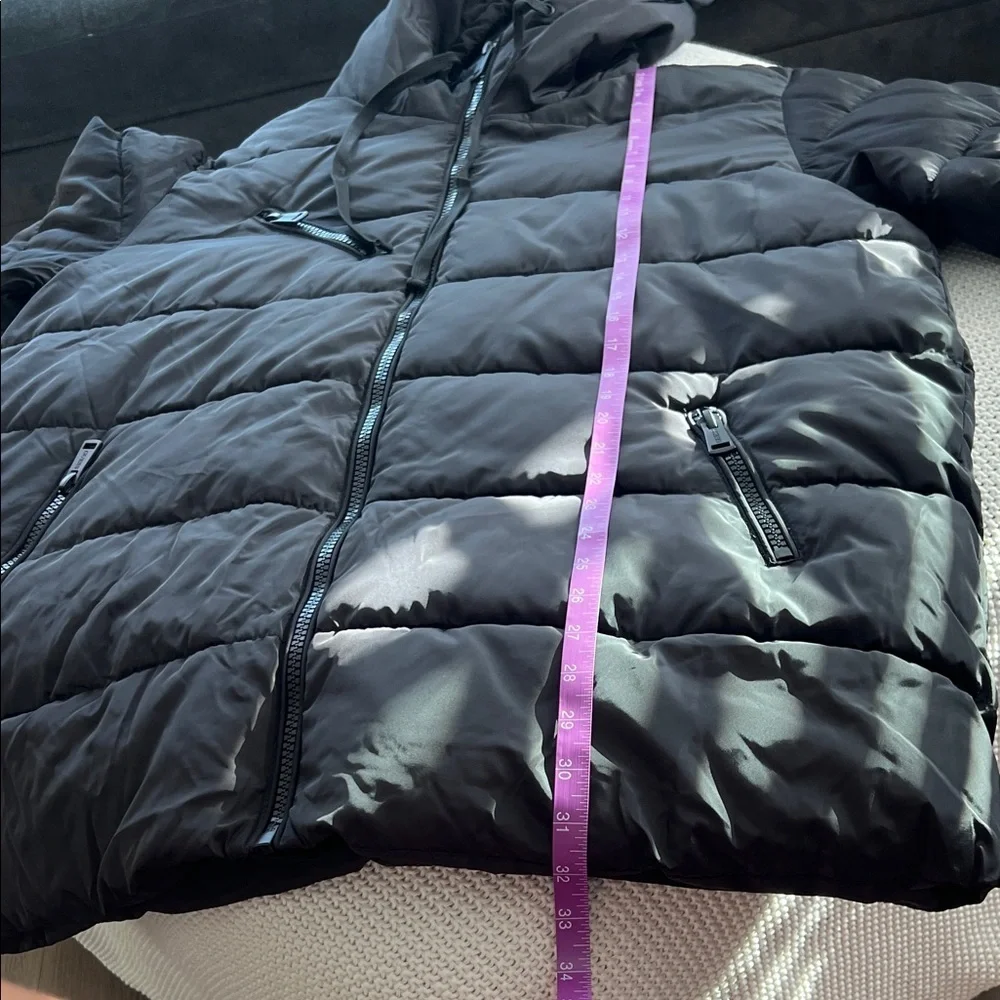 Guess Black Quilted Jacket with Logo Sleeves